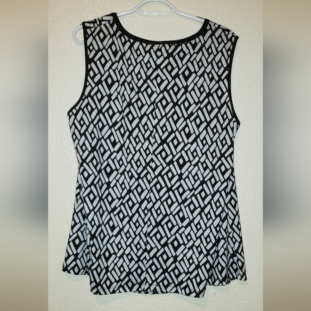Per Seption Woman 2x  black and white sleeveless blouse - Picture 2 of 3